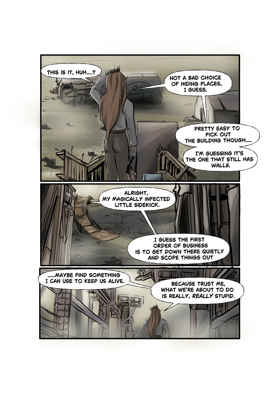 FaerieTales Issue 3, page 07. [Puck and Botbot arrive on the scene.]